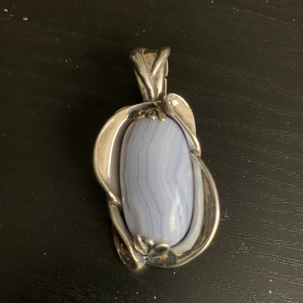 Carolyn Pollack Blue Lace Agate Pendant